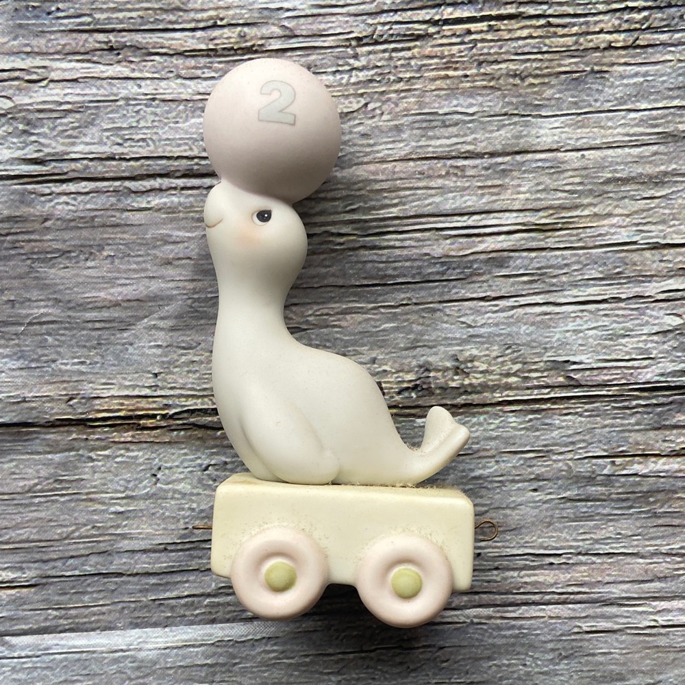 Vintage Precious Moments Birthday Train 2nd Birthday Seal with Box